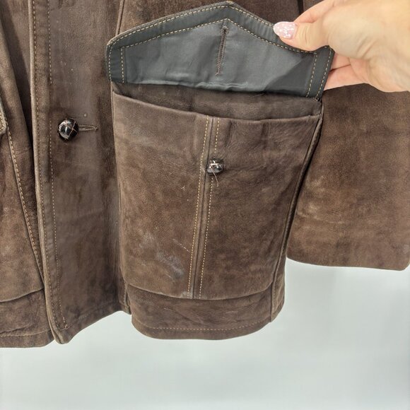 The Leather Shop Vintage Brown Suede Jacket Mens Size 46 Western Rustic *Read - Picture 7 of 16